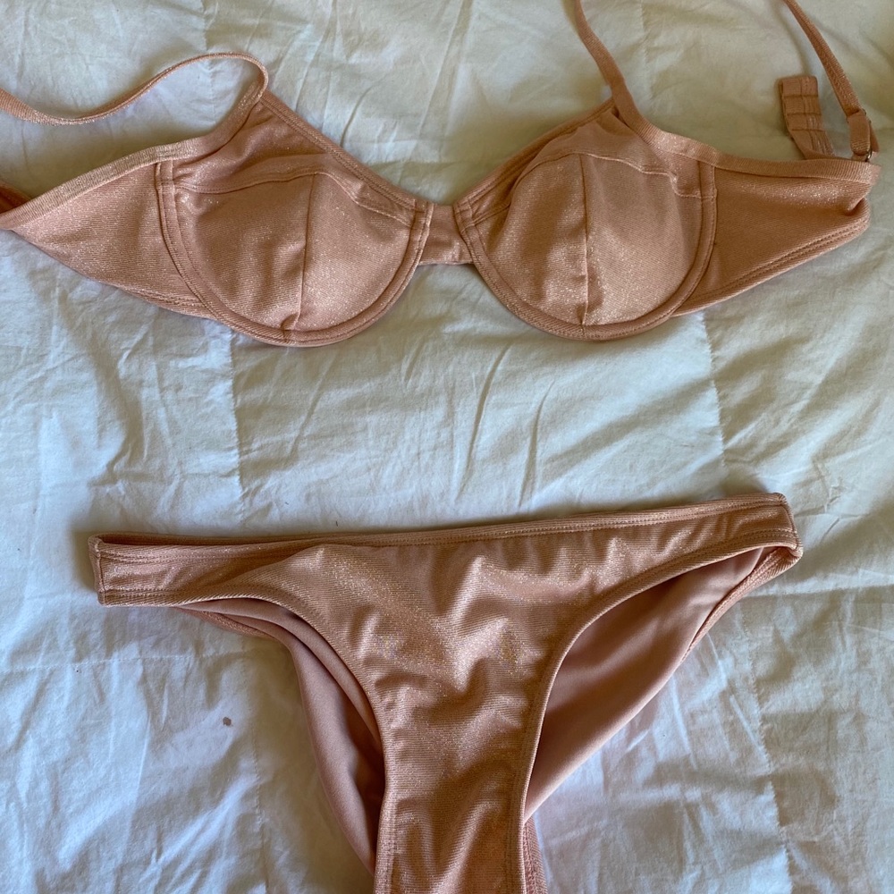 Sparkly pink swim suit